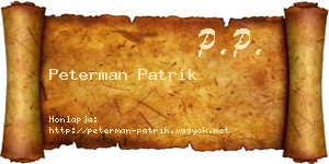 Peterman Patrik névjegykártya